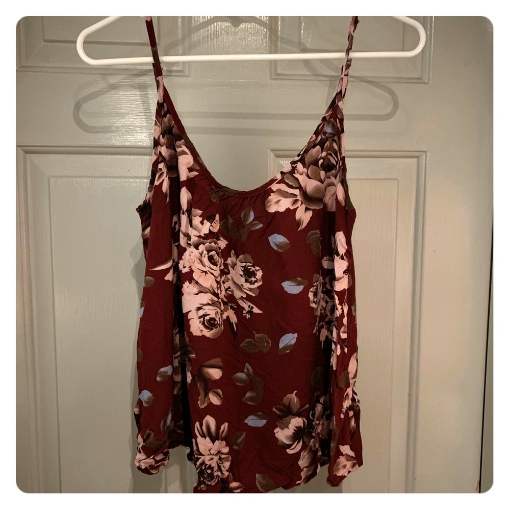 Red floral camisole top